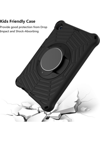 Örümcek Ağı Dokusu Kickstand Eva Kılıfı Omuz Askılı Huawei Enjoy Tablet 2/matepad T 10 9,7 Inç/matepad T 10S 10,1 Inç-Siyah (Yurt Dışından)