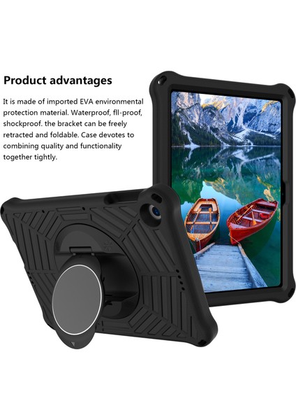 Örümcek Ağı Dokusu Kickstand Eva Kılıfı Omuz Askılı Huawei Enjoy Tablet 2/matepad T 10 9,7 Inç/matepad T 10S 10,1 Inç-Siyah (Yurt Dışından)