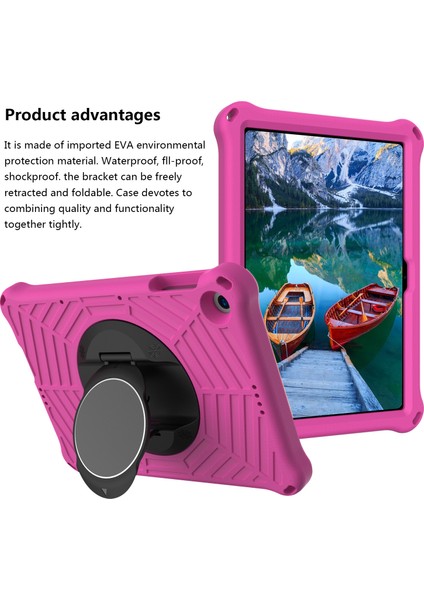Örümcek Ağı Dokusu Kickstand Eva Kılıfı Omuz Askılı Huawei Enjoy Tablet 2/matepad T 10 9.7 Inç/matepad T 10S 10.1 Inç-Gül (Yurt Dışından)