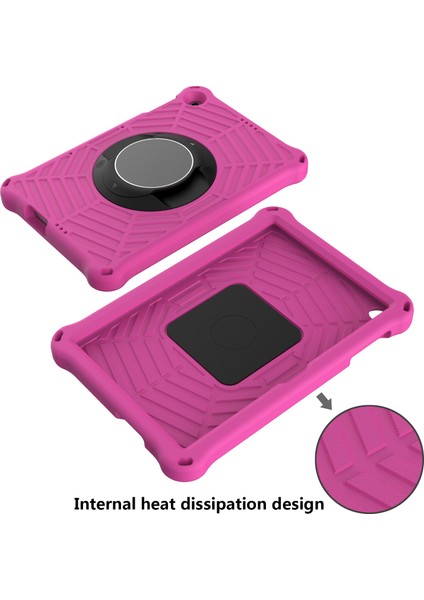 Örümcek Ağı Dokusu Kickstand Eva Kılıfı Omuz Askılı Huawei Enjoy Tablet 2/matepad T 10 9.7 Inç/matepad T 10S 10.1 Inç-Gül (Yurt Dışından)