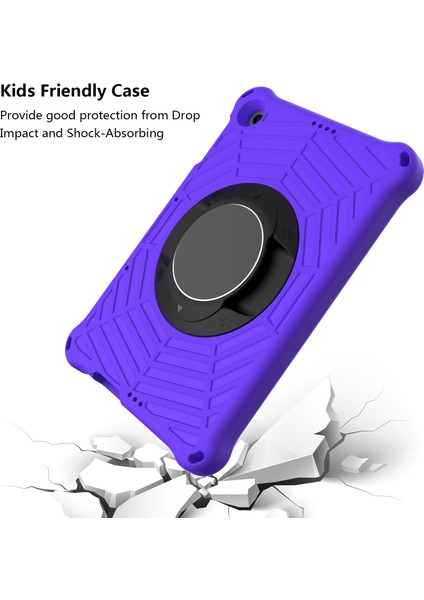 Örümcek Ağı Dokusu Kickstand Eva Kılıfı Omuz Askılı Huawei Enjoy Tablet 2/matepad T 10 9,7 Inç/matepad T 10S 10,1 Inç-Mor (Yurt Dışından)