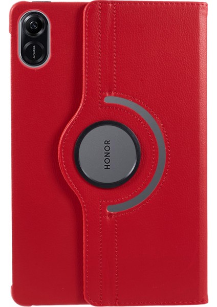 Honor Pad X8 Pro/honor Pad X9 Kılıf Deri+Tpu Tablet Kapak Döner Stand-Kırmızı (Yurt Dışından)