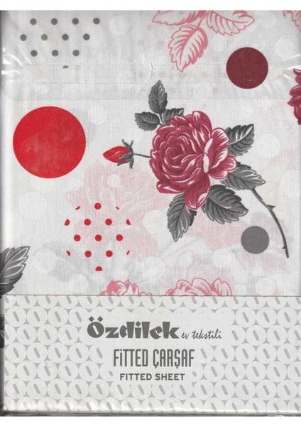 Fitted Lastikli Çarşaf Seti Yastıklı Çarşaf Pamuk Ranforce 160 x 200 Çift Kişilik Kırmızı
