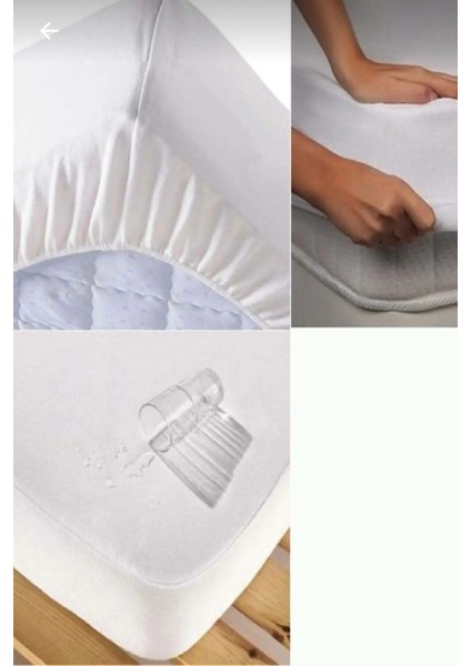 Beyaz Micro Fitted Sıvı Geçirmez Yatak Koruyucu Alez Bebek Yatağı Alezi 70 x 140