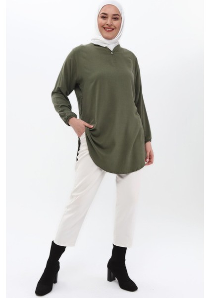 Dokuma Viskon Yumuşak Rahat Kumaş Desenli Tunik fırsatları