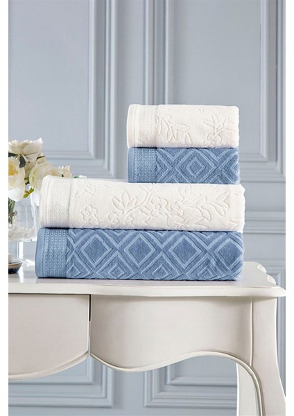 Pastoral Best Set (Hamam Takımı) Krem-Lacivert