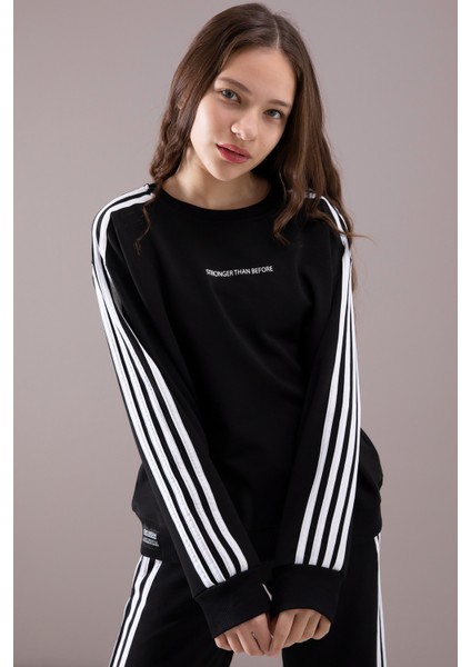 Siyah Yanları Şeritli Geniş Paça Kız Eşofman Takımı 19872 fiyatları