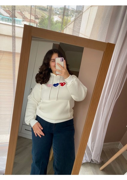 Kadın 3 Iplik Şardonlu Desenli Basic Sweatshirt modelleri