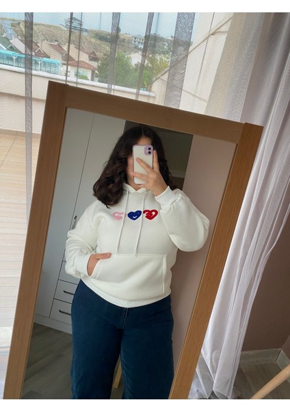 Kadın 3 Iplik Şardonlu Desenli Basic Sweatshirt fırsatları