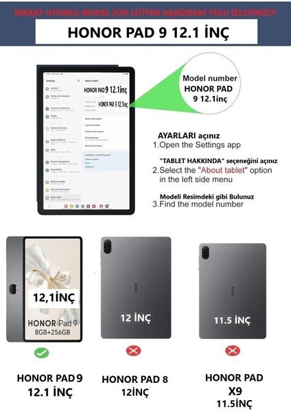 Honor Pad 9 12.1inç Kılıf Kalem Bölmeli Mars Case (Pad X9 Değildir)