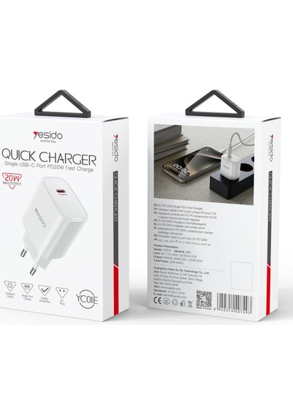Iphone Samsung Seri Şarj Başlığı 20W Type-C Tek Çıkışlı Pd Hızlı Şarj Cihazı - Beyaz