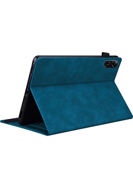 Honor Pad X8 Pro/pad X9 Deri Kılıf Cüzdan Iş Tablet Kapağı-Mavi (Yurt Dışından)