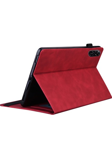 Honor Pad X8 Pro/pad X9 Deri Kılıf Cüzdan Iş Tablet Kapağı-Kırmızı (Yurt Dışından)