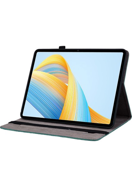 Honor Pad V8 Pro Için Çizilmez Tablet Kılıfı Pu Deri Kılıf Baskılı Tasarım Standı Kabuk-Yeşil (Yurt Dışından)
