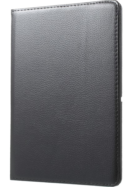 Litchi Tahıl Deri Koruyucu Kılıf 360 Derece Döner Standlı Içi Boş Tasarım Huawei Mediapad T3 10-Siyah (Yurt Dışından)