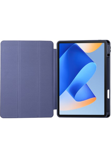Huawei Matepad 11(2023) Için Düz Renk Pu Deri Kapak Üç Katlı Stand Tablet Kılıfı Kalem Yuvası Ile-Yeşil (Yurt Dışından)