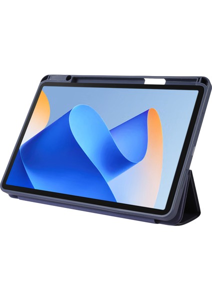 Huawei Matepad 11(2023) Için Düz Renk Pu Deri Kapak Üç Katlı Stand Tablet Kılıfı Kalem Yuvası Ile-Yeşil (Yurt Dışından)