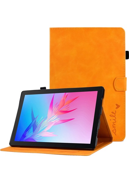 Huawei Enjoy Tablet 2/matepad T 10 9,7 Inç/t 10S 10,1 Inç/honor Pad 6 10,1 Inç/pad X6 9,7 Inç Tablet Kılıfı Desen Baskılı Pu Deri Kart Yuvaları Stand Kapağı-Turuncu (Yurt Dışından)