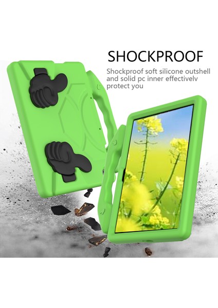 Başparmak Kickstand Eva Kılıf Huawei Enjoy Tablet 2 10.1/onur Pad T6 10.1-Inç/onur Pad X6/matepad T10/T10S-YEŞIL (Yurt Dışından)