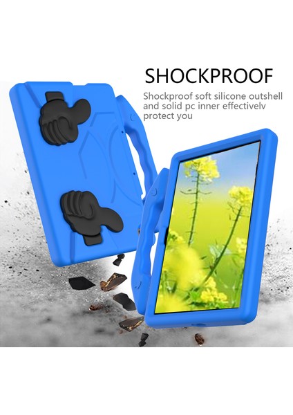 Başparmak Kickstand Eva Kılıf Huawei Enjoy Tablet 2 10.1/onur Pad T6 10.1-Inç/onur Pad X6/matepad T10/T10S-MAVI (Yurt Dışından)
