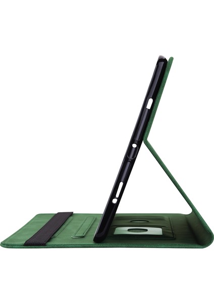 Huawei Matepad Se 10.4 Inç Kapak Çevirin, Çiçek Baskılı Pu Deri Kart Tutucu Kalem Tutucu ile Tablet Kılıfı Standı-Yeşil (Yurt Dışından)