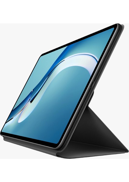 Üç Katlı Stand Otomatik Emilmiş Tpu Deri Tablet Akıllı Kapak Kılıf Kabuk Huawei Matepad Pro 12.6(2021)-SIYAH (Yurt Dışından)