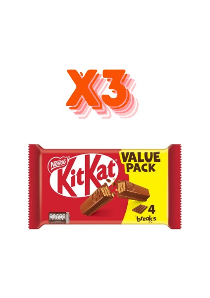 Kit Kat Çikolata 4 Parmak 36,5 gr x3