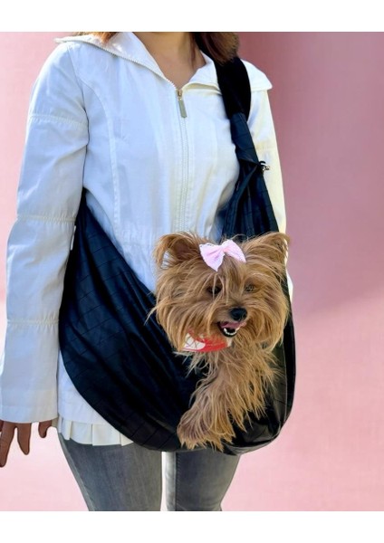 Köpek Taşıma Çantası Siyah Outdoor Su Tutmaz Kumaş L