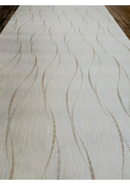 Black Serisi Simli Bej Üzerine Krem Elips Desenli Silinebilir Duvar Kağıdı 16 M²