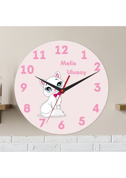 Çocuklara Özel Kedi Tasarımlı Duvar Cam Saati fiyatları