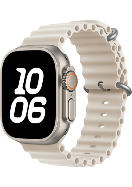 Apple Watch Ultra 49MM Uyumlu Krd-75 Uyumlu Kordon - Krem