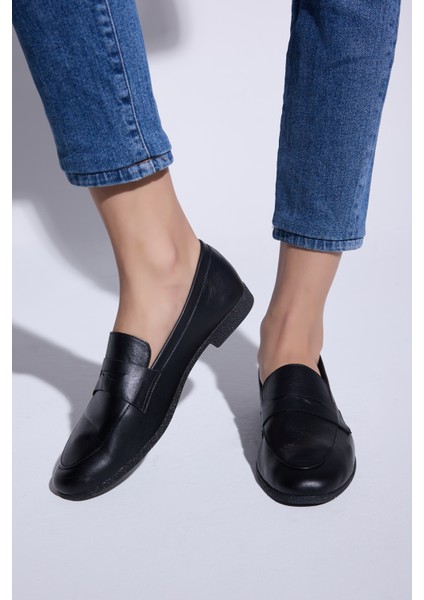 Mira Hakiki Deri Kadın Loafer