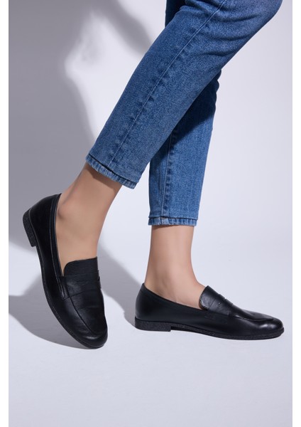 Mira Hakiki Deri Kadın Loafer