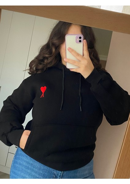 Kadın 3 Iplik Şardonlu Kapüşonlu Desenli Sweatshirt modelleri