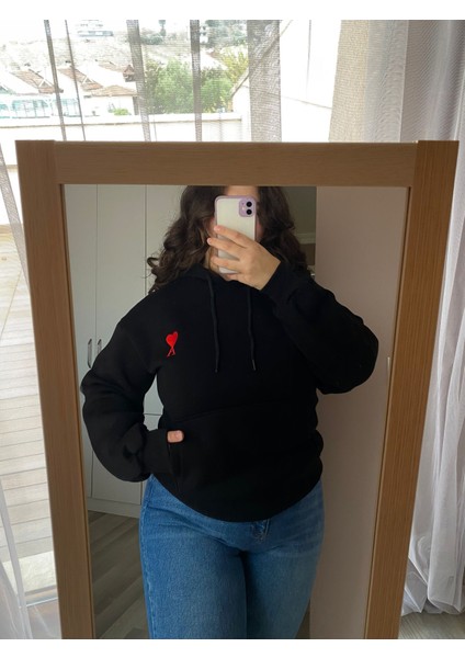 Kadın 3 Iplik Şardonlu Kapüşonlu Desenli Sweatshirt fırsatları