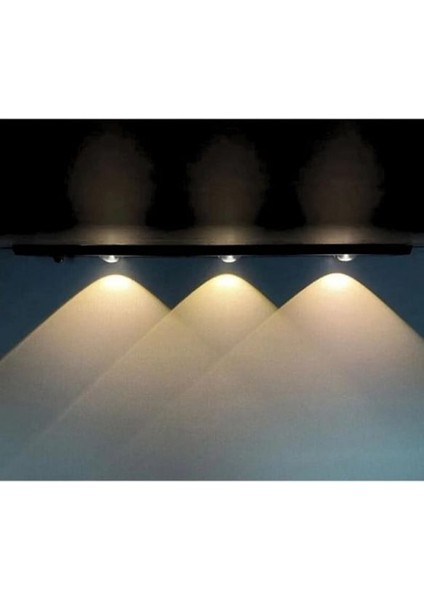 40 cm Beyaz Slim LED Kabin Armatürü - Hareket Sensörlü - Dekoratif Gece Lambası - USB Şarjlı Aydınlatma -- 3 W