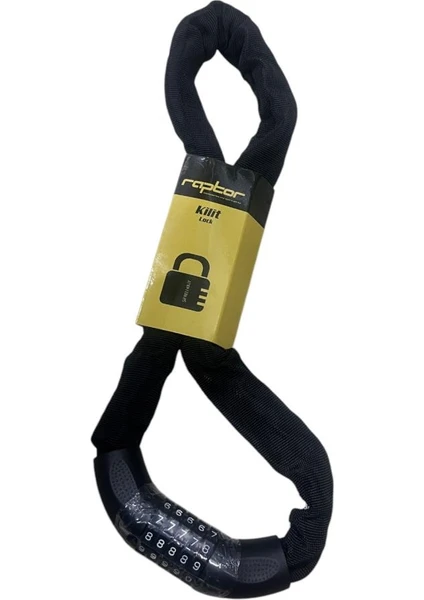 Raptor Bisiklet Zincir Kilit 5 Şifreli 90CM - 6 mm Kalınlık