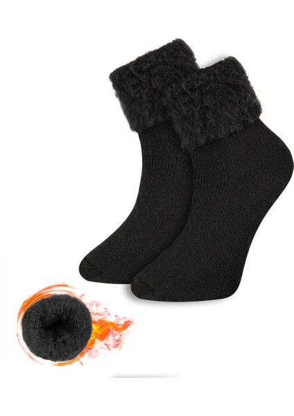 FOURSOLOS Thermal Siyah Kışlık Çorap Unisex 2'li 36-41 Beden