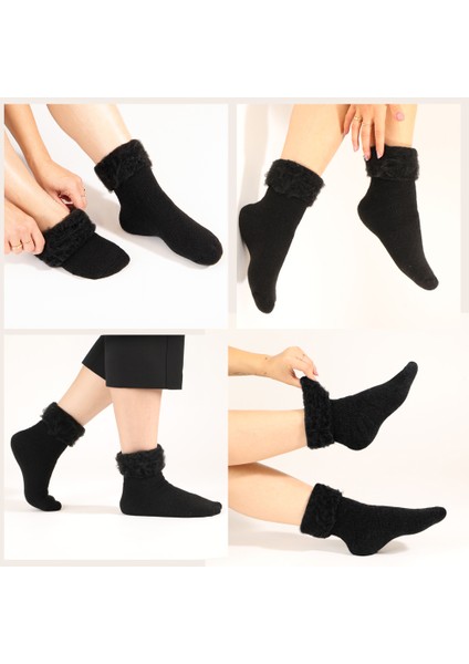 FOURSOLOS Thermal Siyah Kışlık Çorap Unisex 2'li 36-41 Beden modelleri