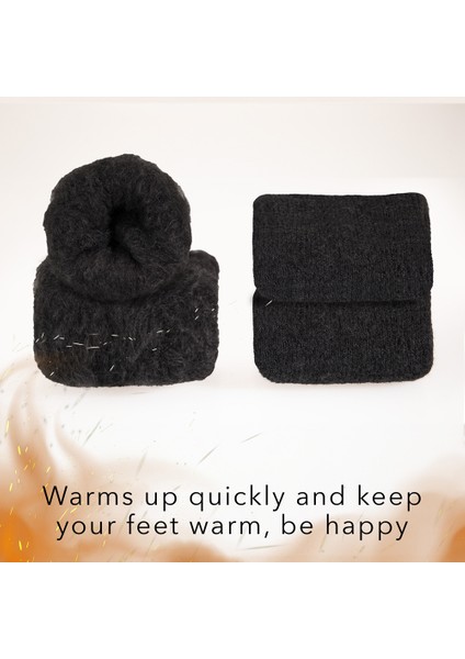 FOURSOLOS Thermal Siyah Kışlık Çorap Unisex 2'li 36-41 Beden indirimleri
