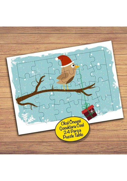Yılbaşı Kuşu, Hediye Çocuklara Özel Puzzle Yapboz TABLO-131PZ