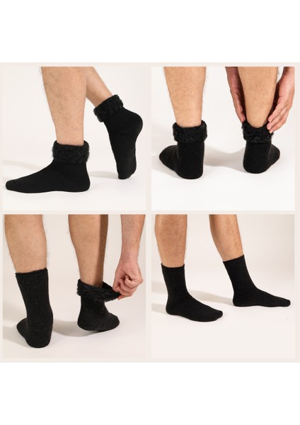 FOURSOLOS Thermal Siyah Kışlık Çorap Unisex 2'li 41-46 Beden