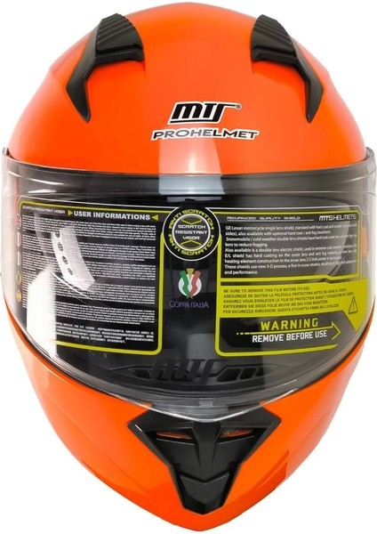 966 V2 Orange Çene Açılır Turuncu Kask