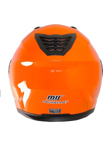 966 V2 Orange Çene Açılır Turuncu Kask