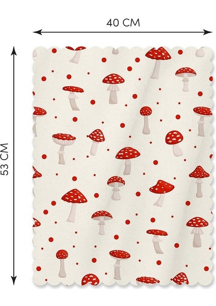 Tatlı Mantarlar ve Puan Desenli Lazer Kesim Fırın Örtüsü