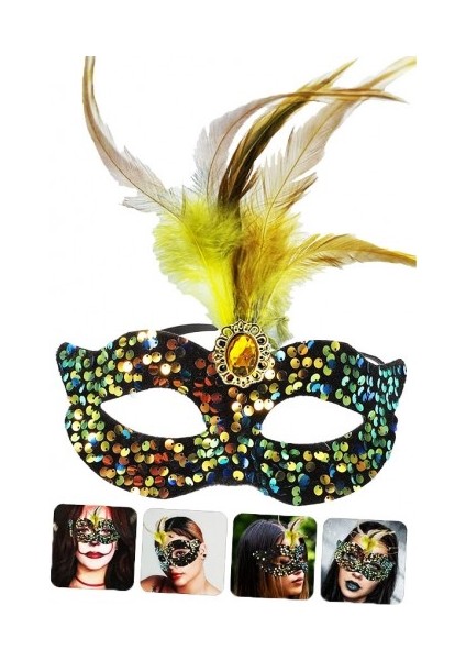 Siyah Kadife Parti Maskesi