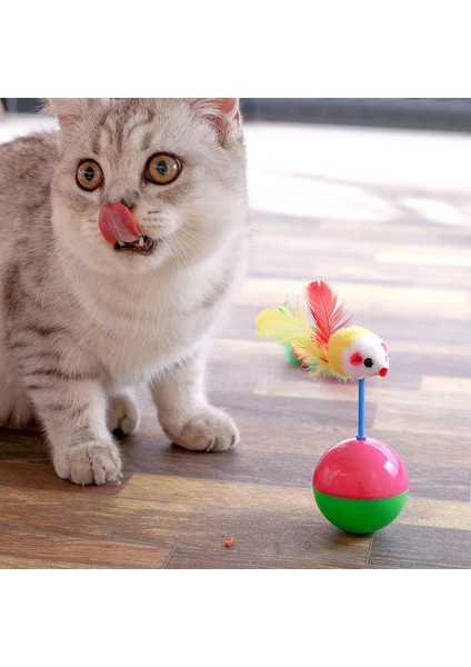 Tüylü Fare Şekilli Hacıyatmaz Kedi Oyuncağı