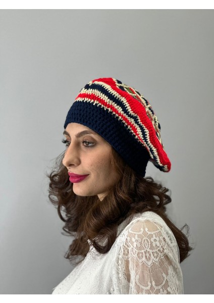 El Örgüsü Renkli Desenli Kadın Fransız Ressam Bere modelleri