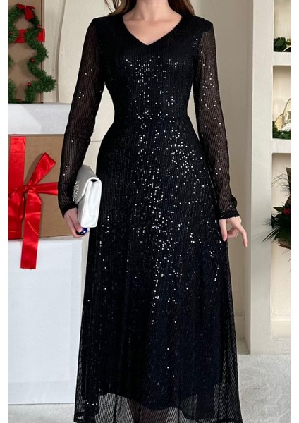 Sırt Dekolteli Pulpayet Elbise fiyatları