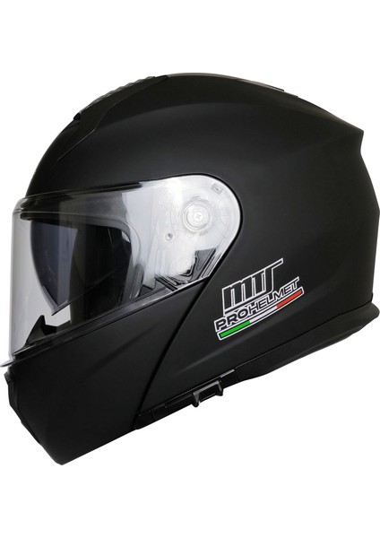 966 V2 Çene Açılır Mat Siyah Kask